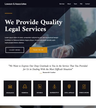 Small business wordpress website template